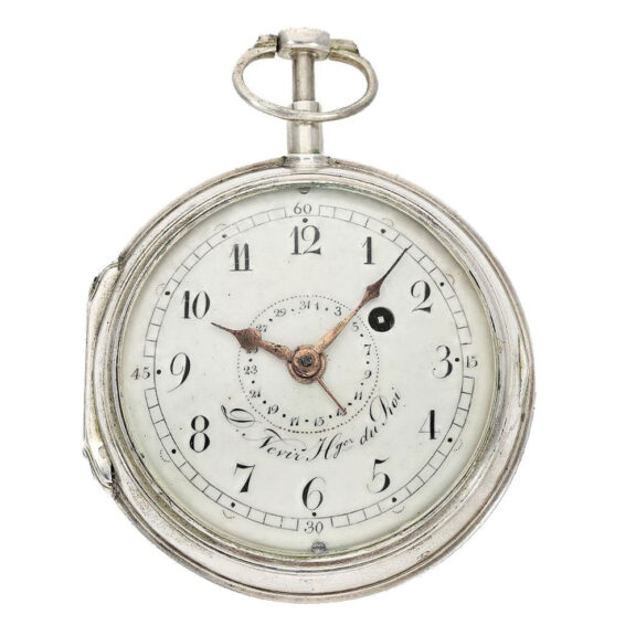 German silver quarter repeating verge pocket watch Circa 1810