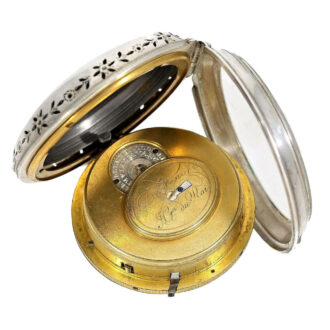 German silver quarter repeating verge pocket watch Circa 1810