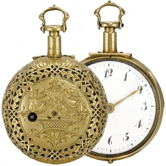 English repeating pocket watch with repoussé decoration Circa 1740
