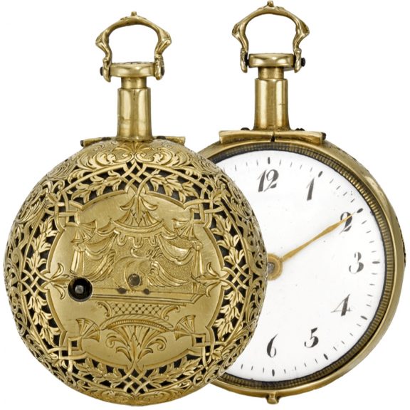 English repeating pocket watch with repoussé decoration Circa 1740 English repeating pocket watch with repoussé decoration Circa 1740
