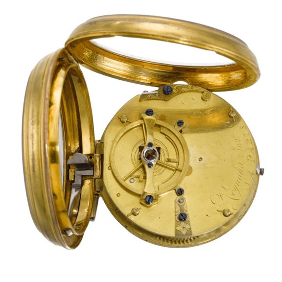 Swiss rare unusual verge watch with jump hours Circa 1770 Swiss rare unusual verge watch with jump hours Circa 1770