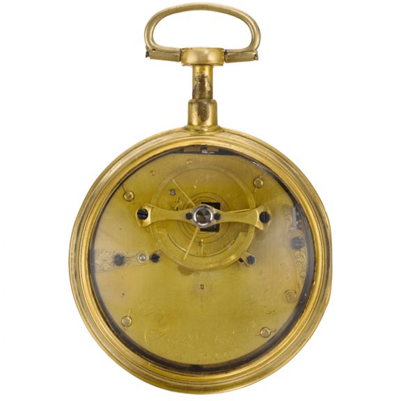 Swiss rare unusual verge watch with jump hours Circa 1770 Swiss rare unusual verge watch with jump hours Circa 1770