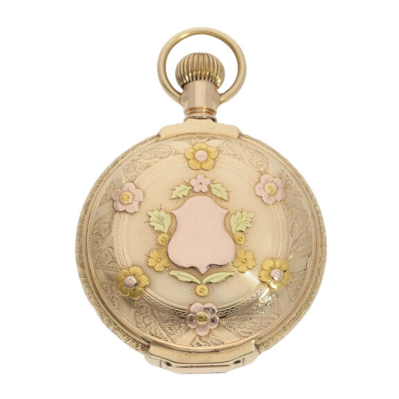 American multicolour gold hunting cased watch Circa 1905 American multicolour gold hunting cased watch Circa 1905