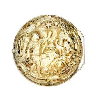 Dutch gold repoussé triple cased verge pocket watch Circa 1783