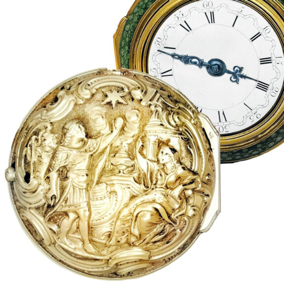 Dutch gold repoussé triple cased verge pocket watch Circa 1783