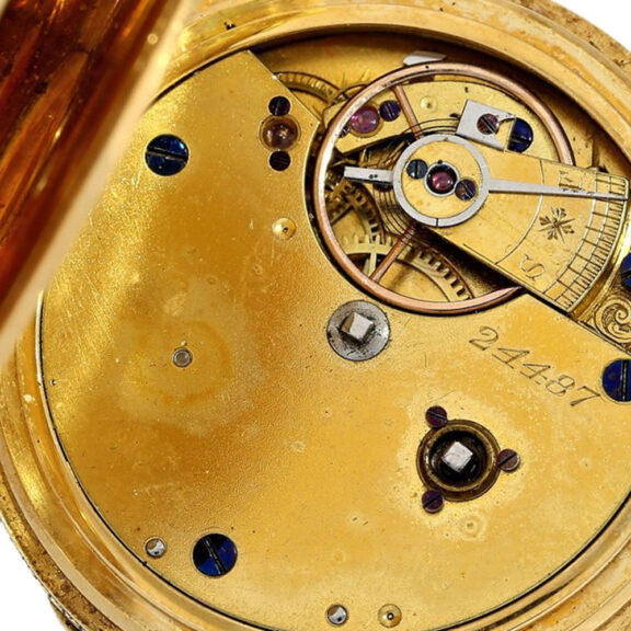 English gold watch, enameled on both sides Circa 1865 English gold watch, enameled on both sides Circa 1865