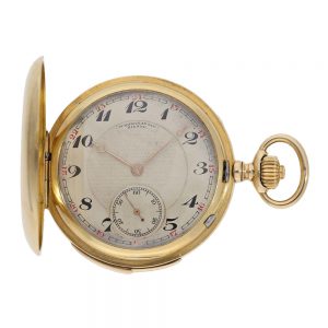 Swiss 18k gold quarter repeating lever pocket watch Circa 1910