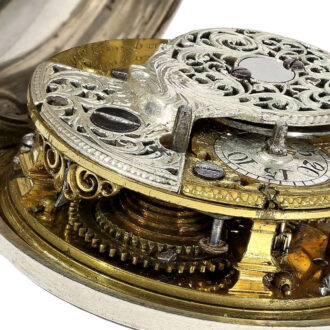 English decorative silver paircase pocket watch Circa 1765