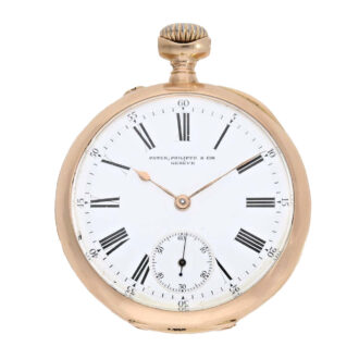 Swiss gold open faced keyless lever pocket watch Circa 1899
