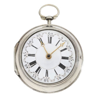 English silver paircase verge pocket watch Circa 1754