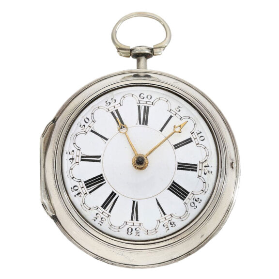English silver paircase verge pocket watch Circa 1754