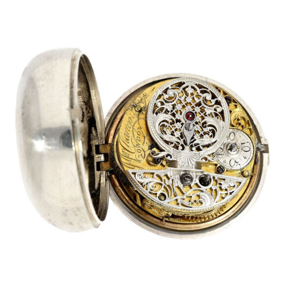English silver paircase verge pocket watch Circa 1754 English silver paircase verge pocket watch Circa 1754