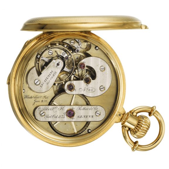 Rare Swiss hunting cased keyless pocket chronometer Circa 1885 Rare Swiss hunting cased keyless pocket chronometer Circa 1885