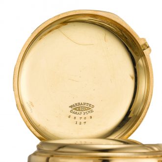 Rare Swiss hunting cased keyless pocket chronometer Circa 1885