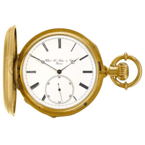 Rare Swiss hunting cased keyless pocket chronometer Circa 1885