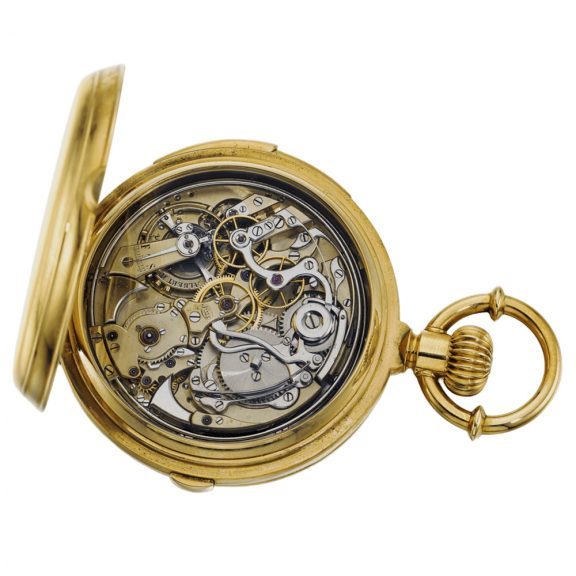 Swiss minute repeating chronograph full hunter watch Circa 1890 Swiss minute repeating chronograph full hunter watch Circa 1890