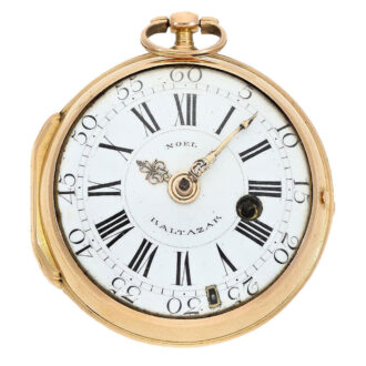 French 18k pink gold open faced pocket watch Circa 1717