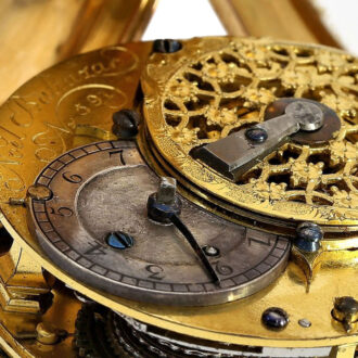 French 18k pink gold open faced pocket watch Circa 1717