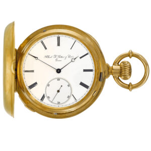 Swiss hunting cased keyless minute repeating lever watch Circa 1890
