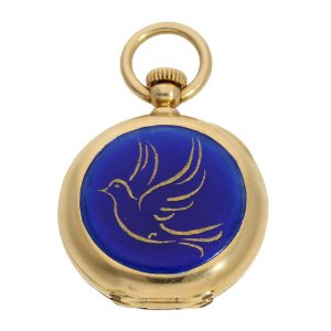 Small Swiss gold half hunting cylinder watch Circa 1870