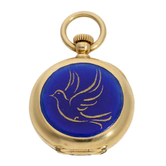 Small Swiss gold half hunting cylinder watch Circa 1870