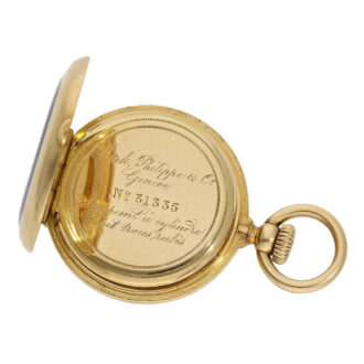 Small Swiss gold half hunting cylinder watch Circa 1870