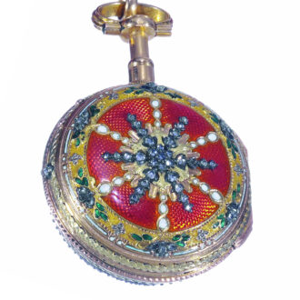 French 20k gold repeating verge with chatelaine Circa 1765