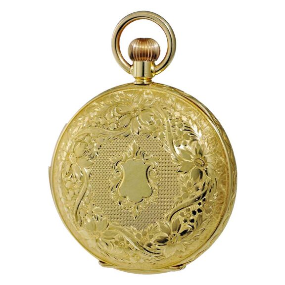 Swiss 18k gold half hunting cased repeating lever Circa 1900 Swiss 18k gold half hunting cased repeating lever Circa 1900