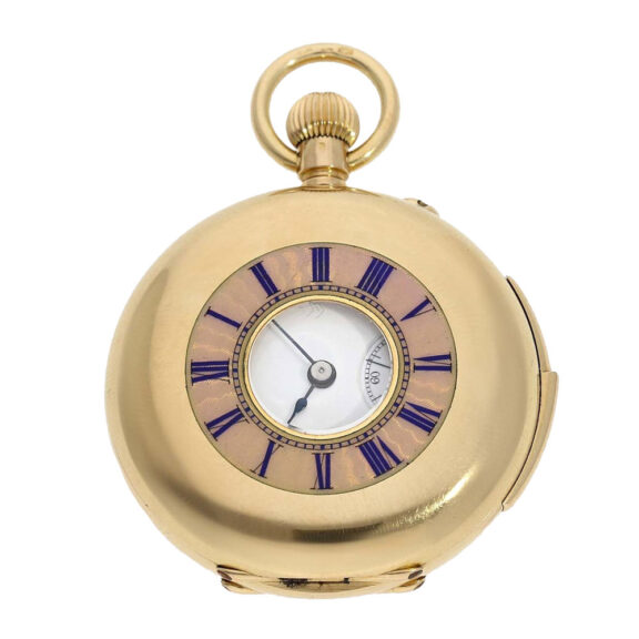 Swiss gold half hunter repeating pocket watch Circa 1890