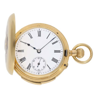 Swiss gold half hunter repeating pocket watch Circa 1890