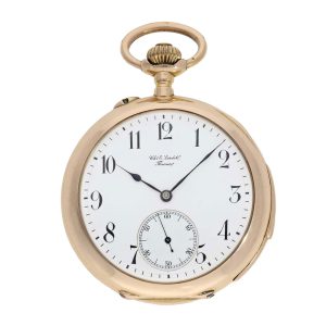 Large Swiss 18k gold minute repeating lever watch Circa 1900
