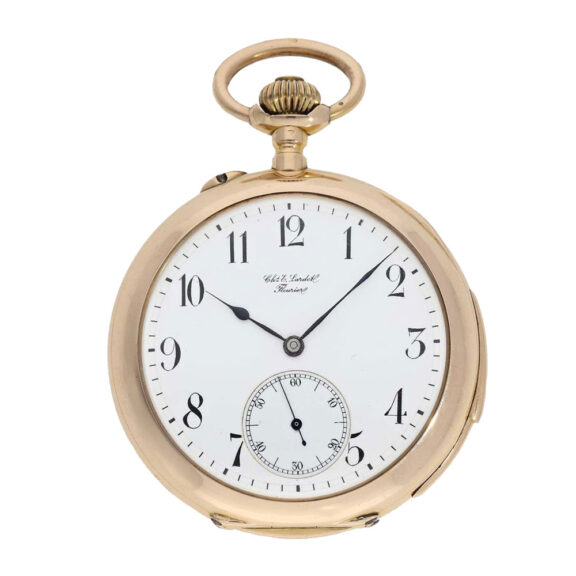 Large Swiss 18k gold minute repeating lever watch Circa 1900