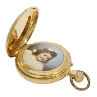 Swiss 18k gold hunting cased repeating watch Circa 1890
