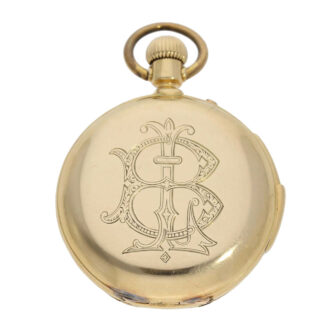 Swiss 18k gold hunting cased repeating watch Circa 1890