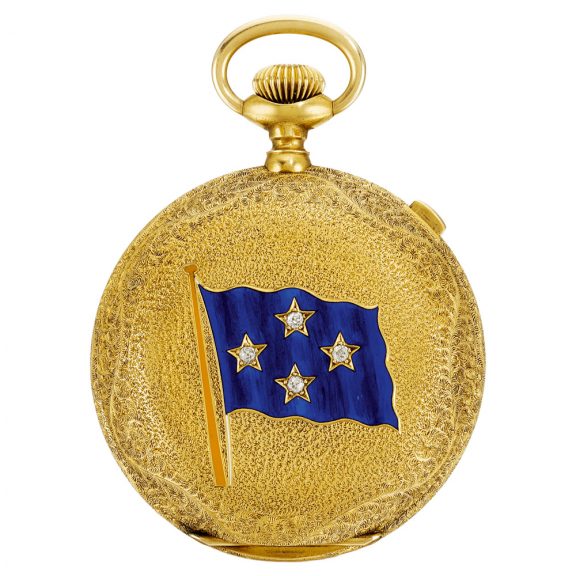 American chronograph with American and Naval flags Circa 1887 American chronograph with American and Naval flags Circa 1887