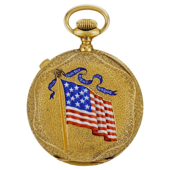 American chronograph with American and Naval flags Circa 1887 American chronograph with American and Naval flags Circa 1887