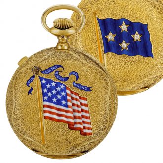 American chronograph with American and Naval flags Circa 1887