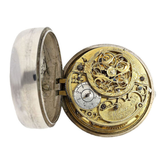 English verge watch in repoussé pair cases Circa 1760 English verge watch in repoussé pair cases Circa 1760