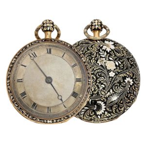 French gold, enamel case with floral ornaments Circa 1800