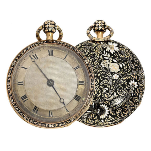 French gold, enamel case with floral ornaments Circa 1800