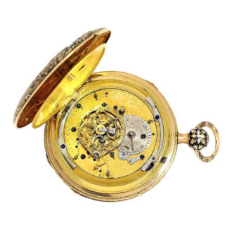French gold, enamel case with floral ornaments Circa 1800