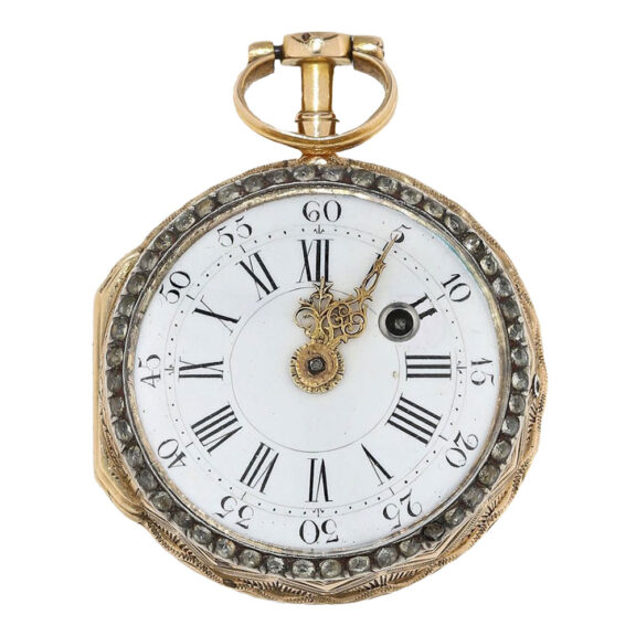 French gold verge skeletonized pocket watch Circa 1770