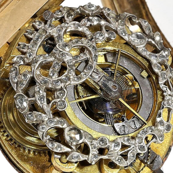 French gold verge skeletonized pocket watch Circa 1770 French gold verge skeletonized pocket watch Circa 1770
