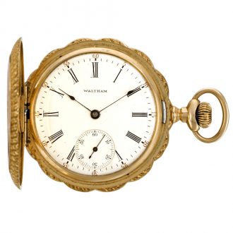 American hunting cased lever watch of equestrian theme Circa 1910