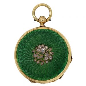 French gold miniature with splendid green enamel Circa 1830