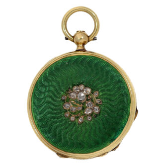 French gold miniature with splendid green enamel Circa 1830