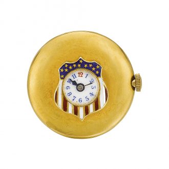 Swiss buttonhole watch with a stylised American flag Circa 1910