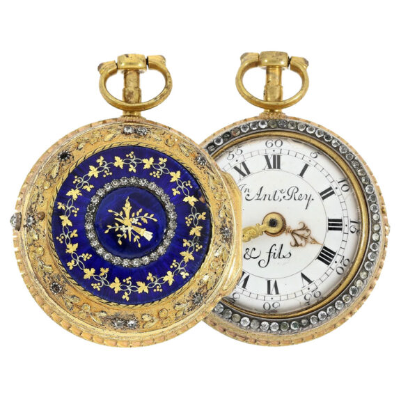 Charming Swiss Leton pair cased verge with jewels Circa 1682