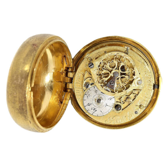Charming Swiss Leton pair cased verge with jewels Circa 1682 Charming Swiss Leton pair cased verge with jewels Circa 1682