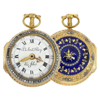 Charming Swiss Leton pair cased verge with jewels Circa 1682